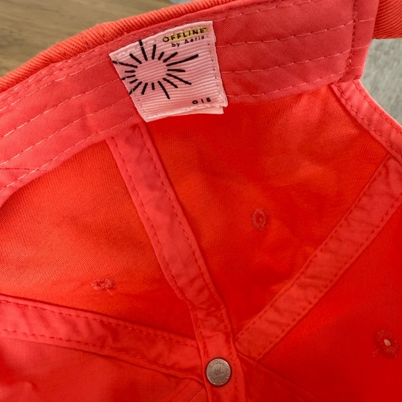 Offline By Aerie Coral Baseball Cap - Picture 5 of 6